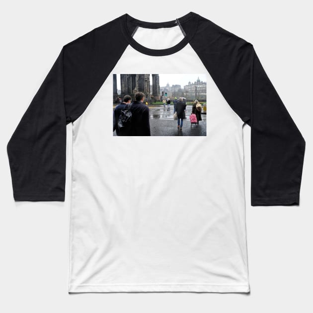 Crossing Princes Street - Edinburgh, Scotland Baseball T-Shirt by richflintphoto